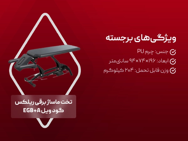 تخت ماساژ برقی ریلکس گود ویل EGB+A