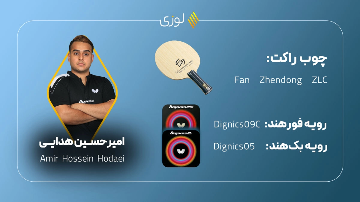 تجهیزات پینگ پنگ امیر حسین هدایی