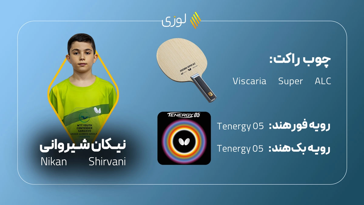 تجهیزات نیکان شیروانی در پینگ پنگ