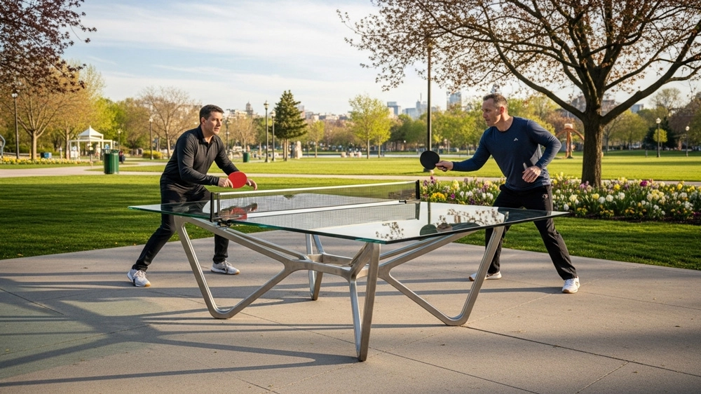 میز پینگ پنگ شیشه ای پارکی